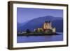 Eilean Donan Castle Floodlit at Night on Loch Duich, Scotland, United Kingdom-John Woodworth-Framed Photographic Print