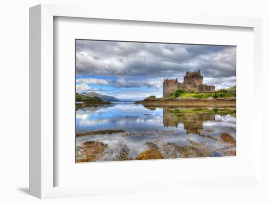 Eilean Donan Castle on a Cloudy Day, Highlands, Scotland, UK-Nataliya Hora-Framed Photographic Print