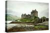 Eilean Donan Castle on a Cloudy Day. Low Tide. Highlands, Scotland. UK-A_nella-Stretched Canvas