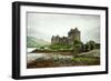 Eilean Donan Castle on a Cloudy Day. Low Tide. Highlands, Scotland. UK-A_nella-Framed Photographic Print