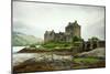 Eilean Donan Castle on a Cloudy Day. Low Tide. Highlands, Scotland. UK-A_nella-Mounted Photographic Print