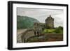 Eilean Donan Castle on a Cloudy Day. Low Tide. Highlands, Scotland. UK-A_nella-Framed Photographic Print