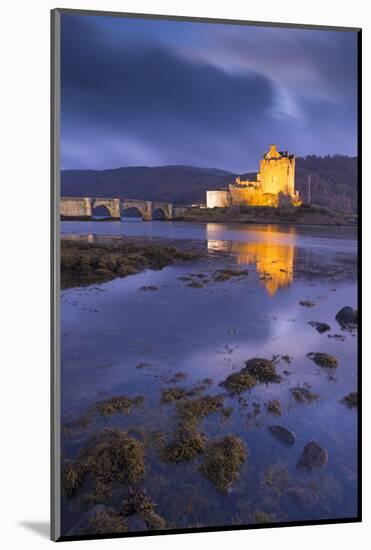 Eilean Donan Castle on Loch Duich at Twilight, Western Highlands, Scotland. Autumn (November)-Adam Burton-Mounted Photographic Print