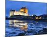 Eilean Donan (Eilean Donnan) Castle Illuminated, Dornie, Loch Duich, Highlands Region, Scotland-Chris Hepburn-Mounted Photographic Print