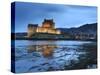 Eilean Donan (Eilean Donnan) Castle Illuminated, Dornie, Loch Duich, Highlands Region, Scotland-Chris Hepburn-Stretched Canvas