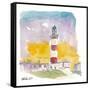 Eilean Glas Lighthouse at Sunset in Scotland-M. Bleichner-Framed Stretched Canvas