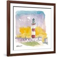 Eilean Glas Lighthouse at Sunset in Scotland-M. Bleichner-Framed Art Print