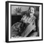 Eileen Farrell at Home Doing Needlepoint-Gordon Parks-Framed Premium Photographic Print