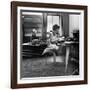 Eileen Ford Working the Phones at the Ford Modeling Agency, 1948-Nina Leen-Framed Photographic Print