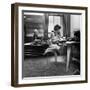 Eileen Ford Working the Phones at the Ford Modeling Agency, 1948-Nina Leen-Framed Photographic Print