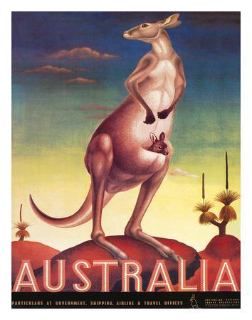Australia, Airline & Travel Kangaroo c.1957