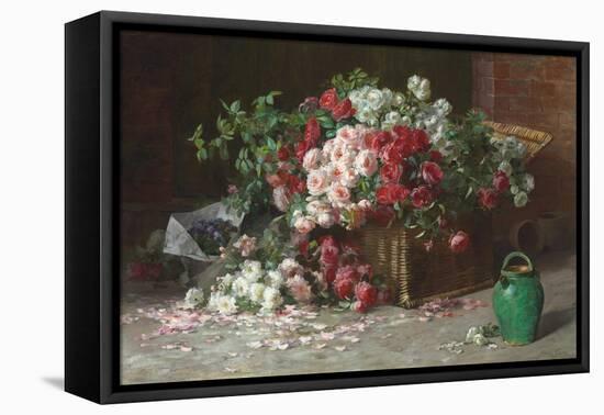 Ein Korb mit Rosen. Um 1890-Abbott Fuller Graves-Framed Stretched Canvas