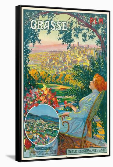 Ein Werbeplakt für Grasse. Ca. 1910-David Dellepiane-Framed Stretched Canvas