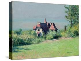 Eine Villa in Trouvile. Une villa a Trouville-Gustave Caillebotte-Stretched Canvas