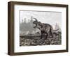 Einiosaurus Dinosaur Roaring in Nature-null-Framed Art Print