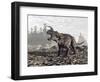 Einiosaurus Dinosaur Roaring in Nature-null-Framed Art Print
