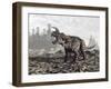 Einiosaurus Dinosaur Roaring in Nature-null-Framed Art Print