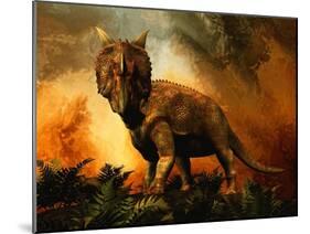 Einiosaurus Was a Ceratopsian Dinosaur from the Upper Cretaceous Period-null-Mounted Art Print