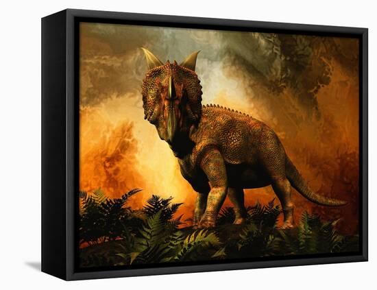 Einiosaurus Was a Ceratopsian Dinosaur from the Upper Cretaceous Period-null-Framed Stretched Canvas