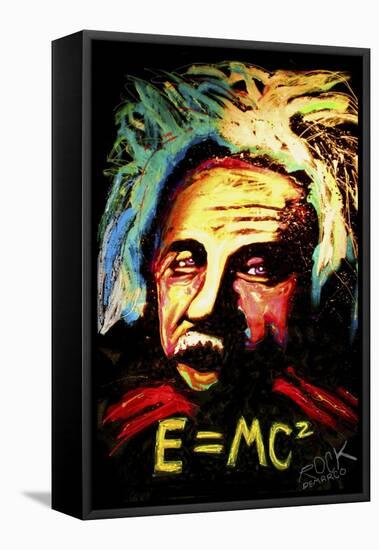 Einstein Signed-Rock Demarco-Framed Stretched Canvas