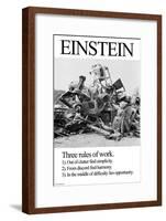 Einstein; Three Rules of Work-Wilbur Pierce-Framed Art Print