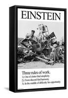 Einstein; Three Rules of Work-Wilbur Pierce-Framed Stretched Canvas