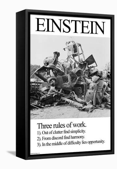 Einstein; Three Rules of Work-Wilbur Pierce-Framed Stretched Canvas