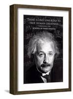 Einstein - True Human Greatness-null-Framed Art Print