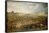 Einzug Louis XIII. auf der Pont-Neuf in Paris-Adam Frans van der Meulen-Framed Stretched Canvas