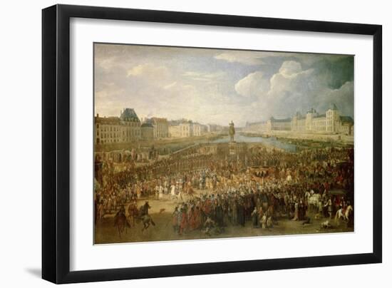 Einzug Louis XIII. auf der Pont-Neuf in Paris-Adam Frans van der Meulen-Framed Giclee Print