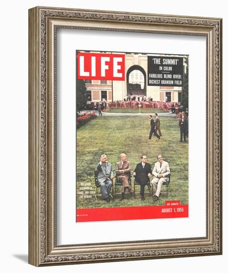 Eisenhower, Bulganin, Faure, and Eden, August 1, 1955-Frank Scherschel-Framed Photographic Print