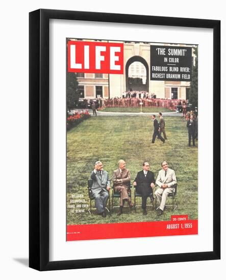 Eisenhower, Bulganin, Faure, and Eden, August 1, 1955-Frank Scherschel-Framed Photographic Print