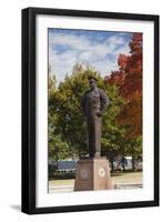 Eisenhower Statue, Abilene, Kansas, USA-Walter Bibikow-Framed Premium Photographic Print