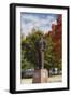 Eisenhower Statue, Abilene, Kansas, USA-Walter Bibikow-Framed Photographic Print