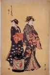 Two Beauties-Eisho Chokosai-Stretched Canvas