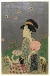 Catching Fireflies or Lightning Bugs with a Child-Eishosai Choki-Framed Stretched Canvas