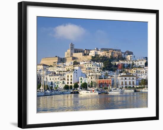 Eivissa or Ibiza Town and Harbour, Ibiza, Balearic Islands, Spain-Peter Adams-Framed Photographic Print