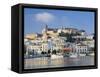 Eivissa or Ibiza Town and Harbour, Ibiza, Balearic Islands, Spain-Peter Adams-Framed Stretched Canvas