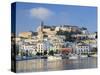 Eivissa or Ibiza Town and Harbour, Ibiza, Balearic Islands, Spain-Peter Adams-Stretched Canvas