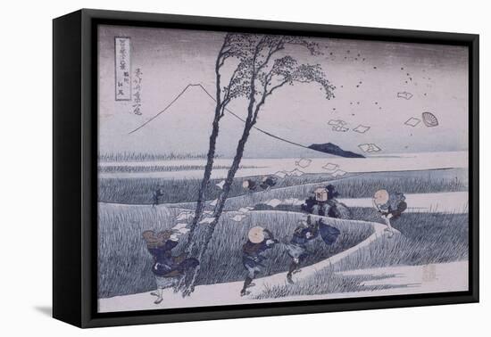 Ejiri dans la province de Suruga-Katsushika Hokusai-Framed Stretched Canvas