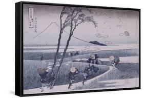 Ejiri dans la province de Suruga-Katsushika Hokusai-Framed Stretched Canvas