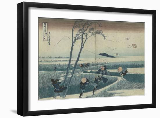 Ejiri in the Suruga Province (From the Series Thirty-Six Views of Mt Fuj), C. 1830-Katsushika Hokusai-Framed Giclee Print