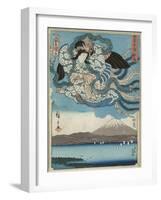 Ejiri, Published by Maru-Ya Kyushiro, C.1850-Utagawa Hiroshige and Kunisada-Framed Giclee Print