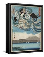 Ejiri, Published by Maru-Ya Kyushiro, C.1850-Utagawa Hiroshige and Kunisada-Framed Stretched Canvas