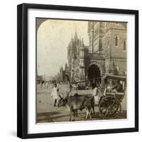 Ekka, Outside Victoria Station, Bombay, India, C1900s-Underwood & Underwood-Framed Photographic Print