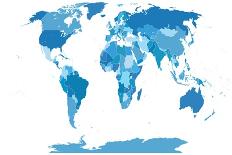 World Map-ekler-Framed Art Print