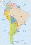 South America-Highly Detailed Map-ekler-Art Print
