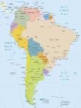 South America-Highly Detailed Map-ekler-Art Print