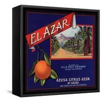 El Azar Brand - Azusa, California - Citrus Crate Label-Lantern Press-Framed Stretched Canvas