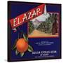 El Azar Brand - Azusa, California - Citrus Crate Label-Lantern Press-Stretched Canvas